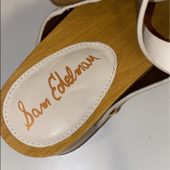 Sam Edelman Bentlee Wood Effect Flatform Heeled Sandals - Picture 10 of 11